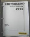 New Holland E215 Crawler Excavator Parts Manual Book