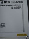 New Holland E18SR Excavator Service Repair Manual